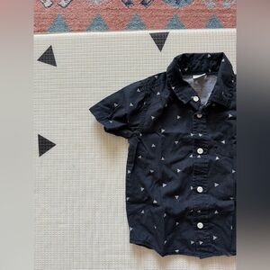 Crazy 8|Baby boy-toddler Stylish Black Kids collar Shirt with Triangle Pattern•